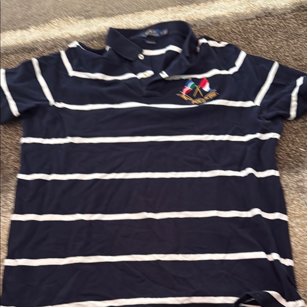 Polo by Ralph Lauren Navy and White Striped Shirt